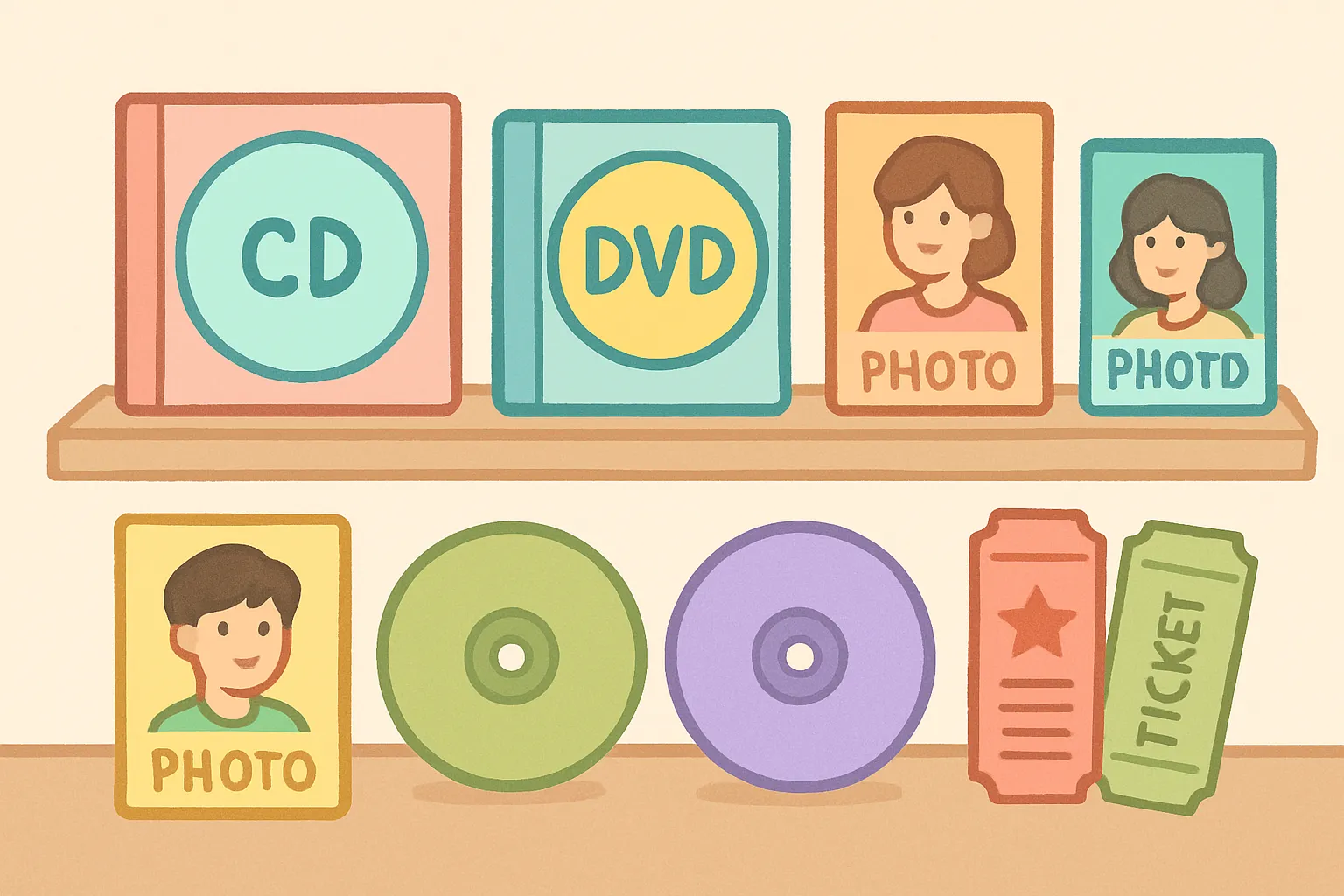 김준수 팬컬렉션 2d 일러스트 아이템 책상 선반