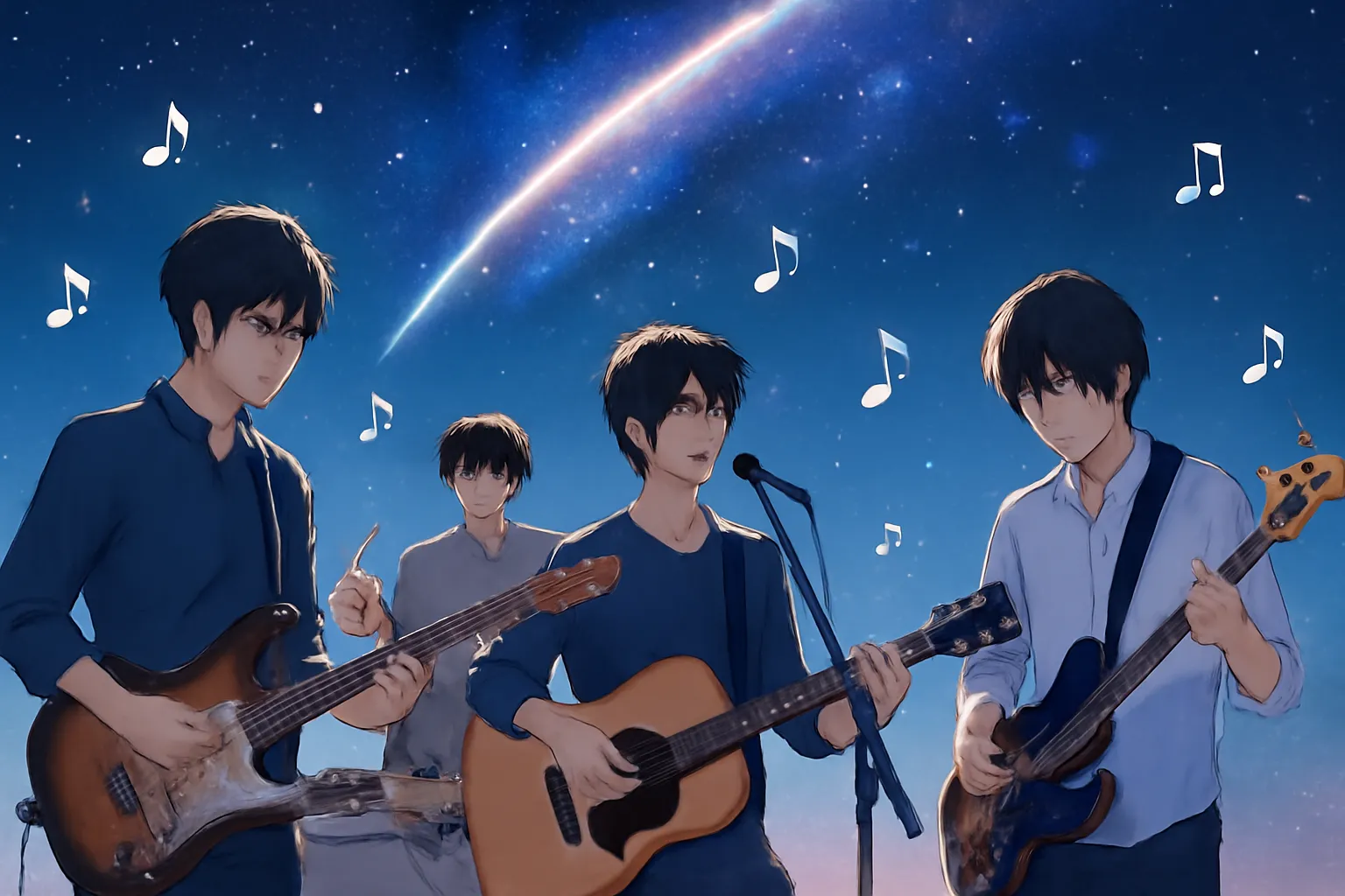 라드윔프스 일러스트 사인밴드 별떨어짐 음표