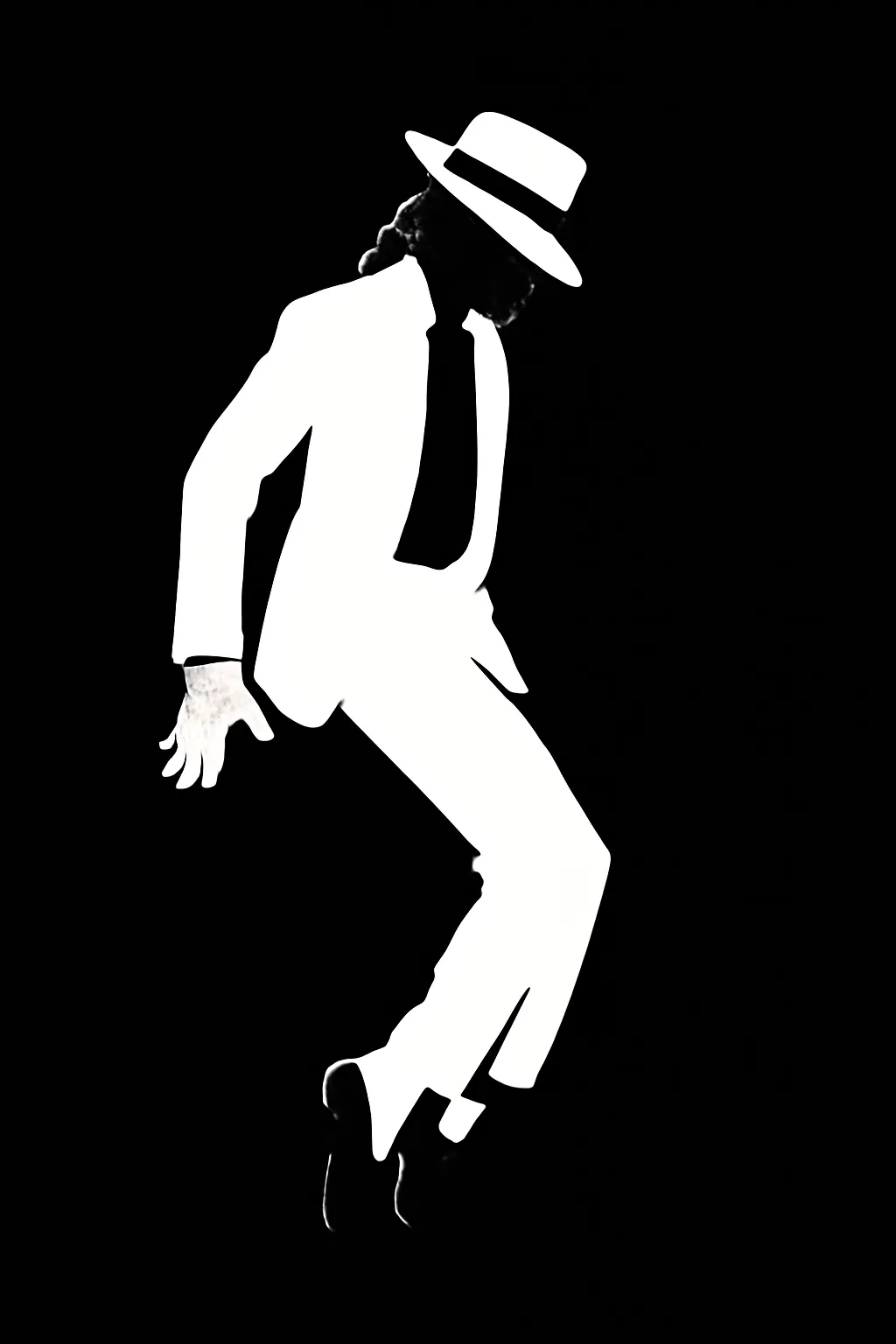 마이클잭슨 실루엣 일러스트 페도라 흰장갑 포즈