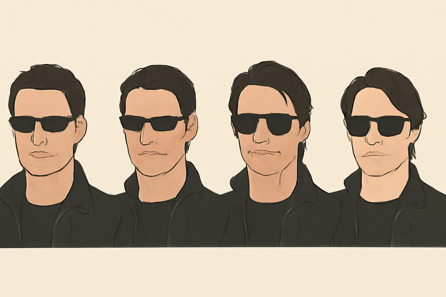 미션임파서블 톰크루즈 선글라스 모델일러스트