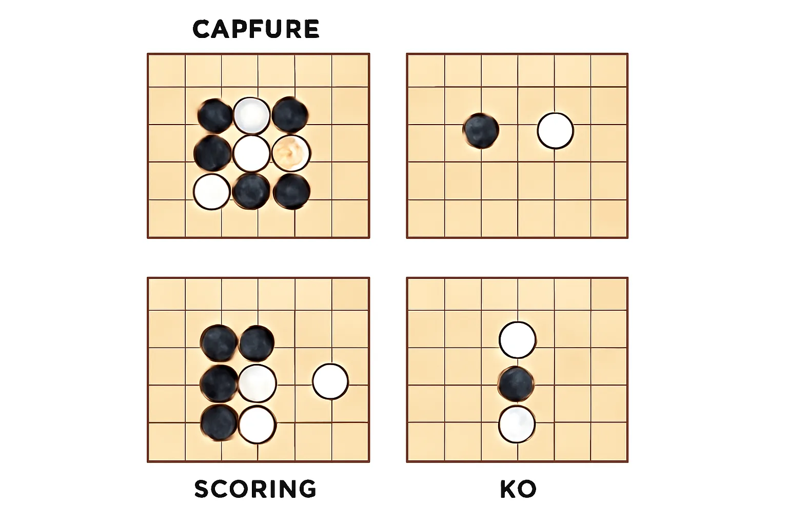 바둑규칙 돌따먹기 공배 계가 일러스트 다이어그램 교육용