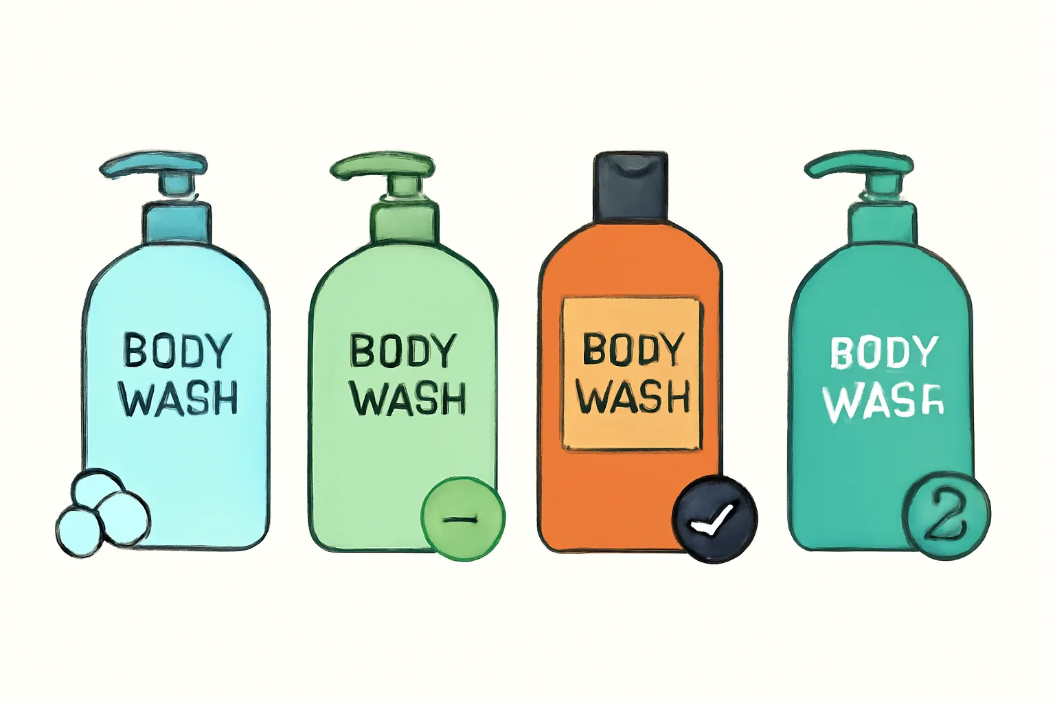 바디워시종류 2d스타일 일러스트 일반 약산성 기능성 올인원