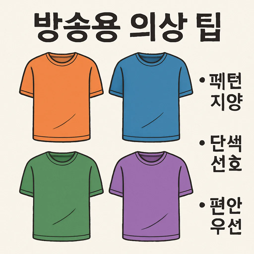 방송용 편안한 단색 상의 2d 일러스트 팁