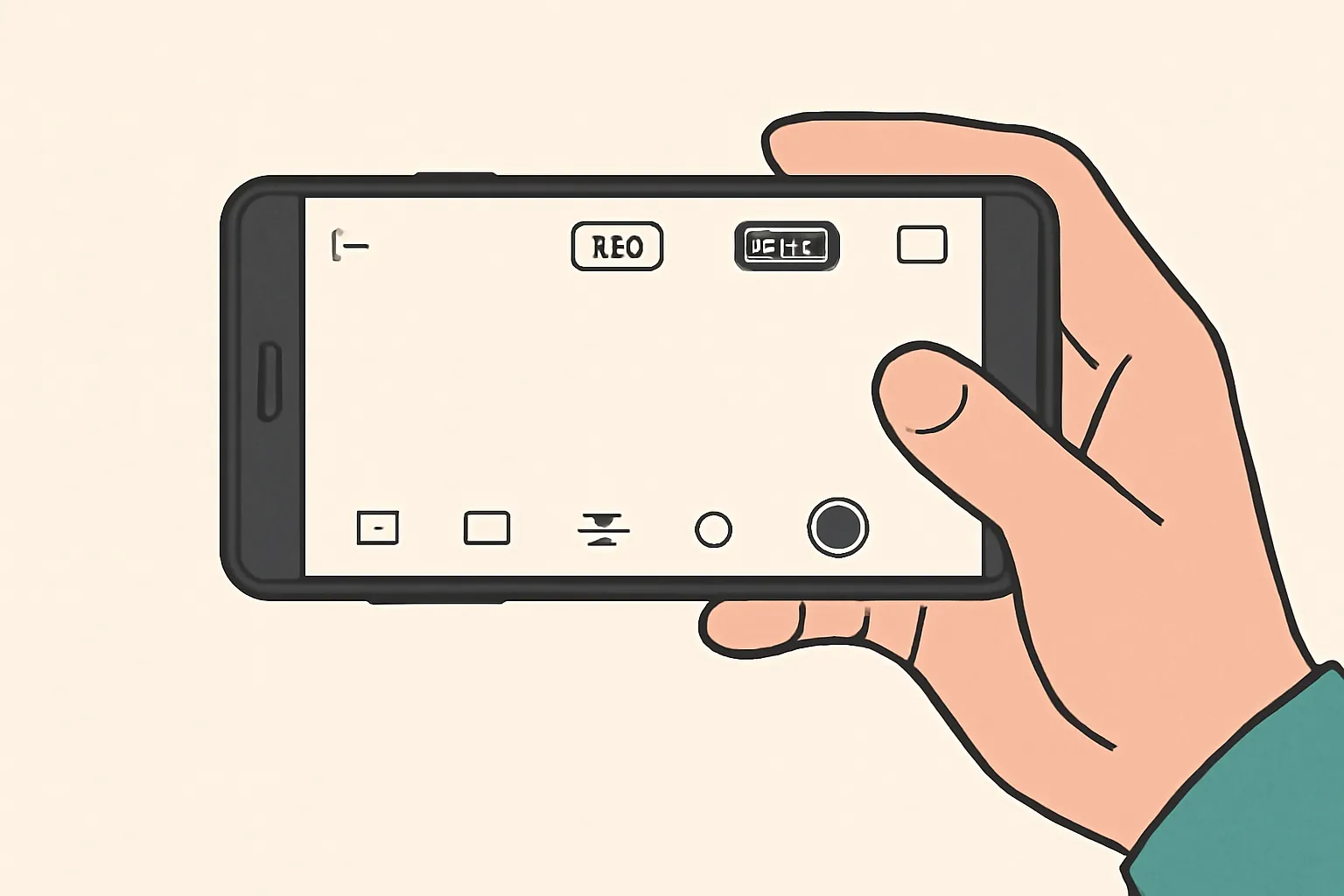 브이로그 스마트폰 프로모드 60fps 가로모드 설정 일러스트