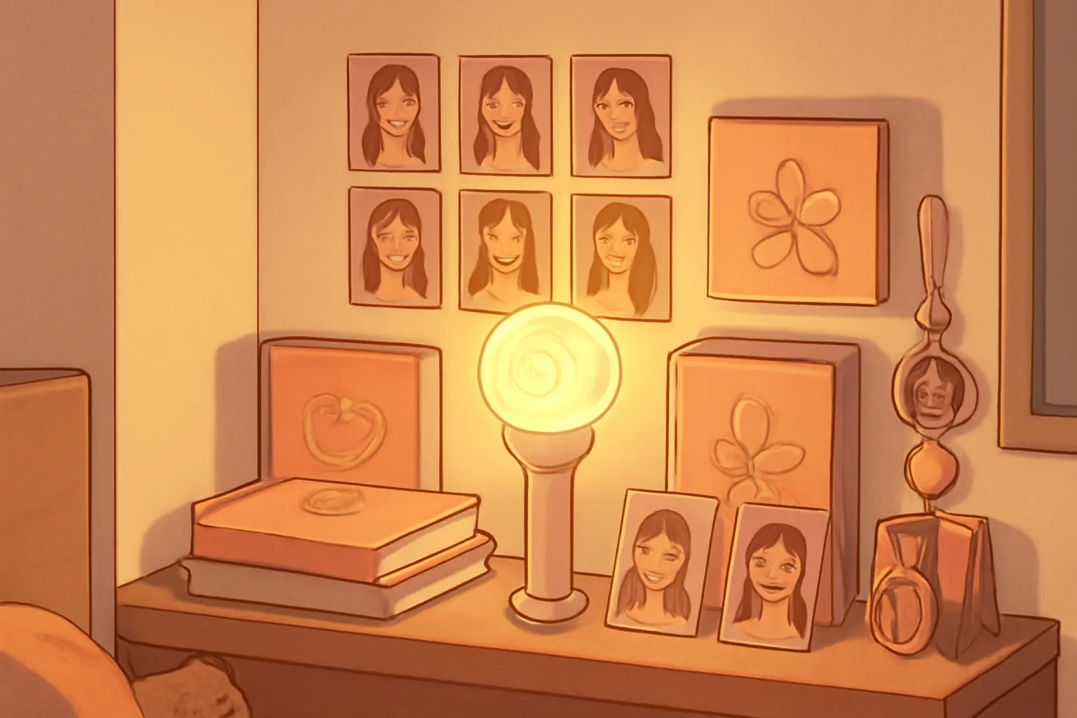 아이돌굿즈 라이트스틱 일러스트 방안컬렉션 아늑한조명