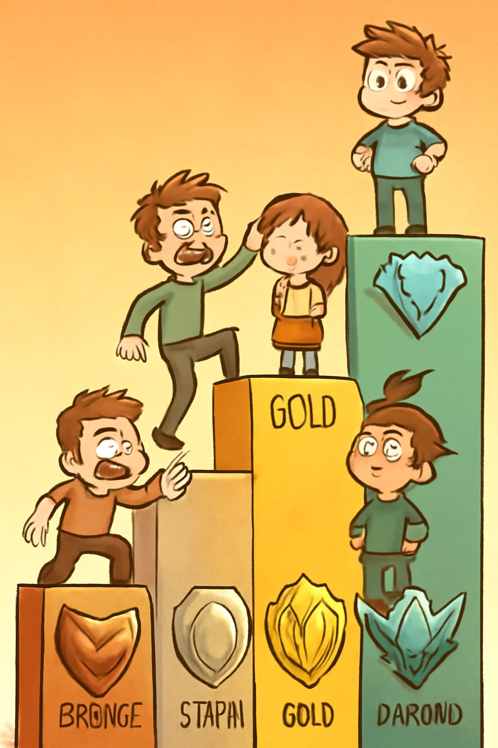 온라인 게임 커뮤니티 티어 랭킹 일러스트