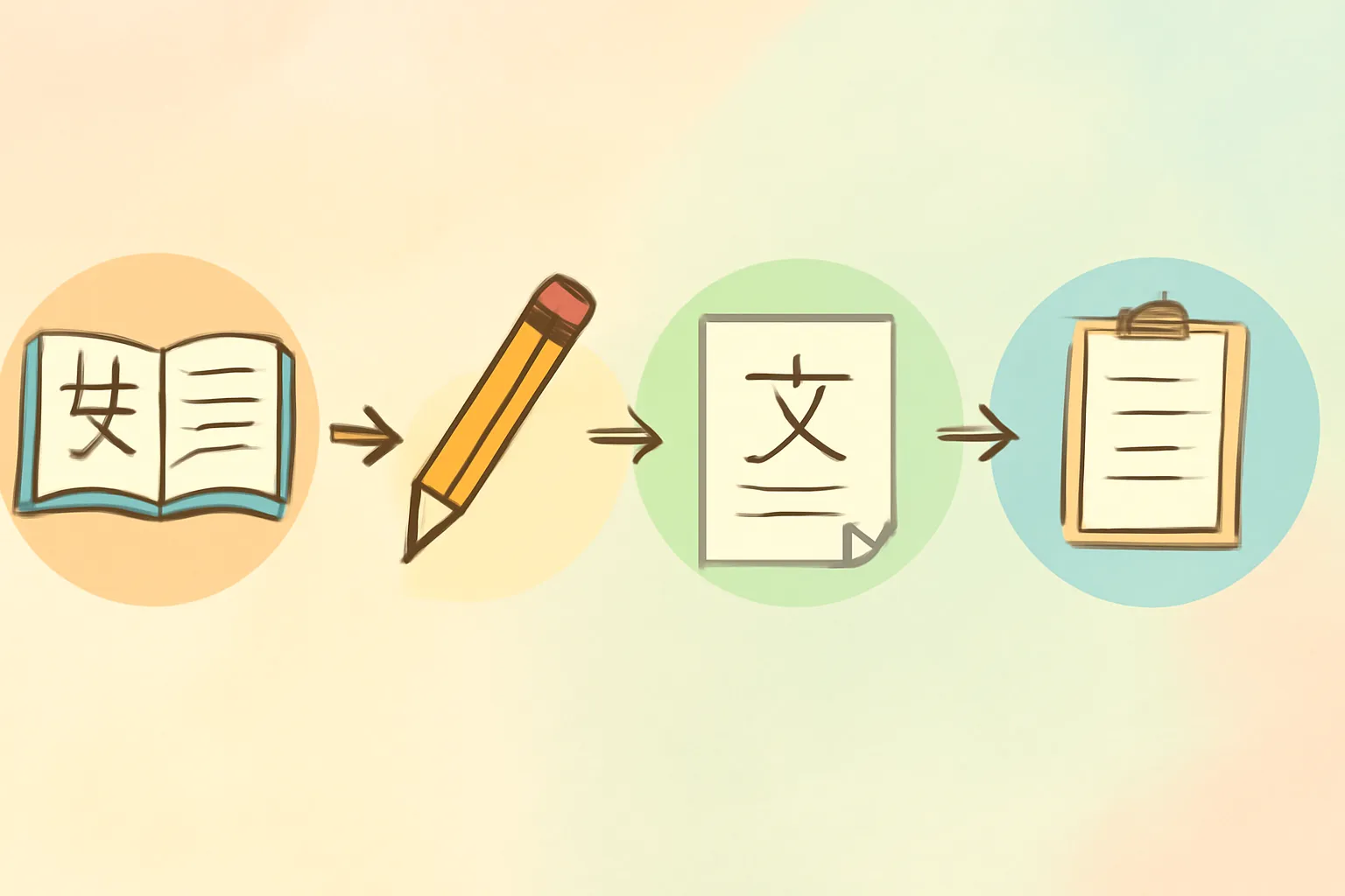 한문 기초 학습 단계 독해 공부법 일러스트