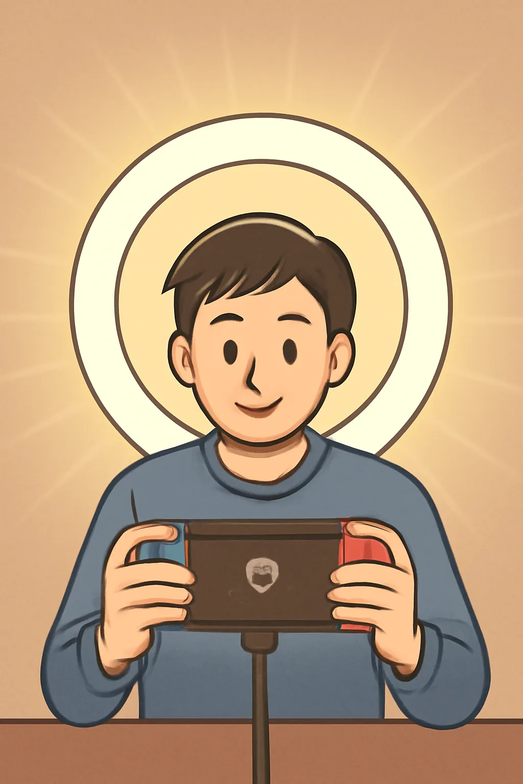 닌텐도스위치 게이머 led링라이트 환한빛 부드러운색감 2d일러스트