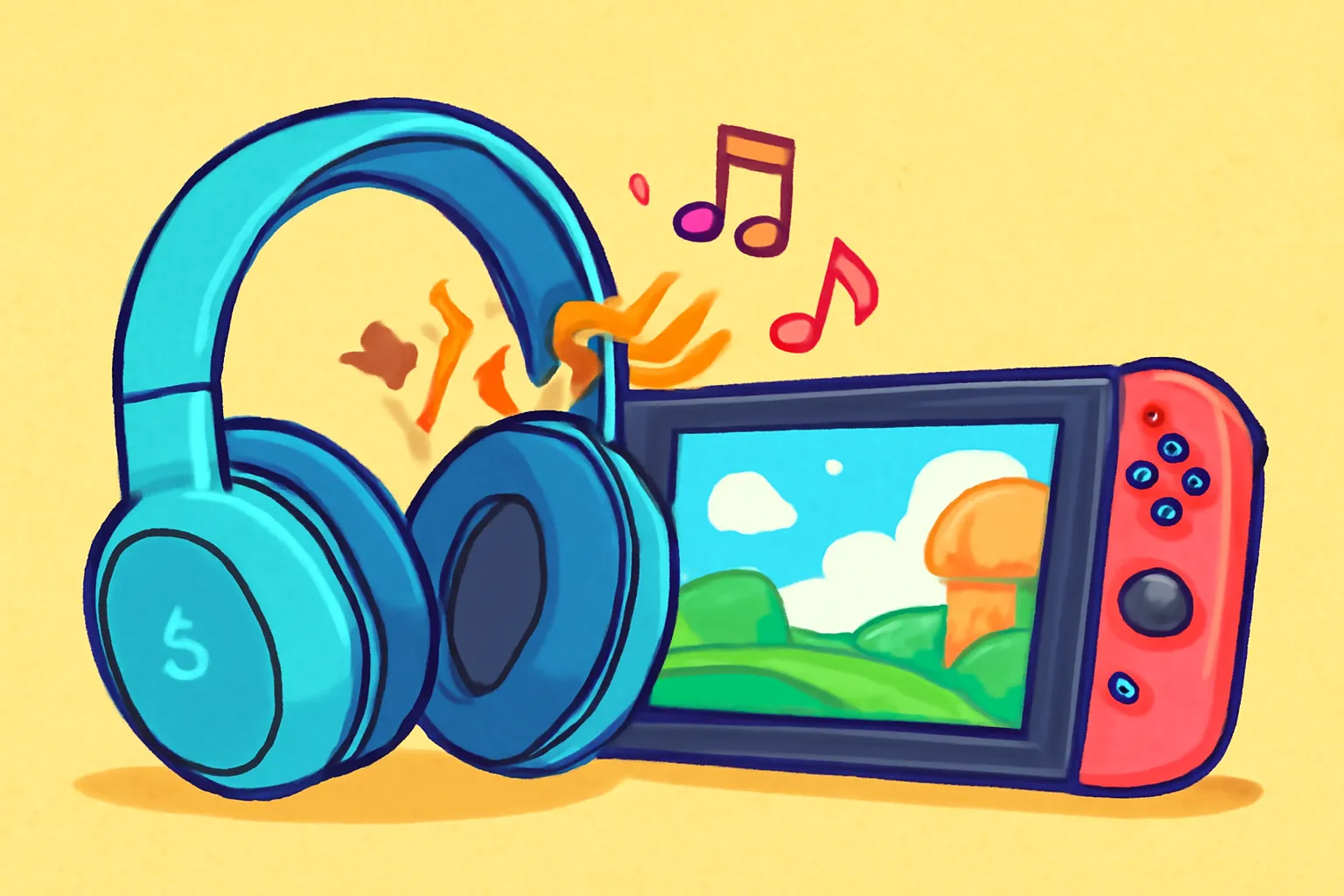 닌텐도스위치2 무선블루투스 게이밍헤드셋 게임사운드시각화 컬러풀투디일러스트