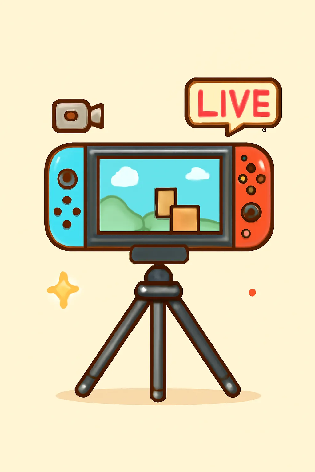 닌텐도스위치2 휴대폰삼각대 게임스트리밍 악세서리 일러스트