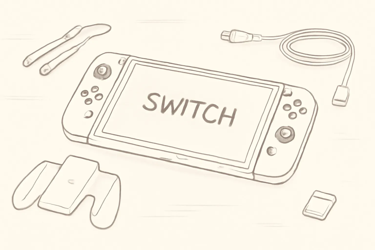 닌텐도 스위치2 필수 악세서리 테이블 일러스트