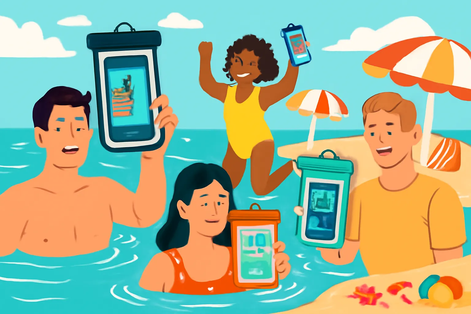 여름 방수파우치 스마트폰 안전보호 해변 수영장