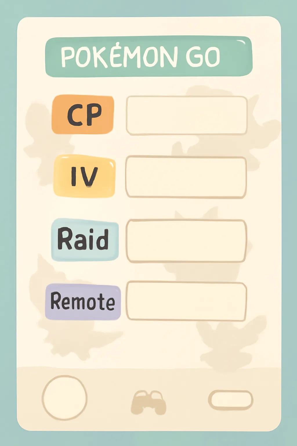 포켓몬고 용어 정리 cp iv 레이드 리모트 일러스트