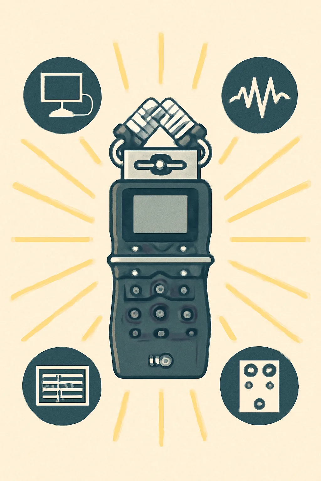 zoom h5 핸디레코더 숨겨진기능 일러스트